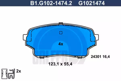 Комплект тормозных колодок GALFER B1.G102-1474.2