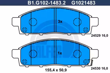 Комплект тормозных колодок GALFER B1.G102-1483.2