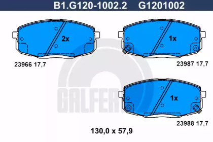 Комплект тормозных колодок GALFER B1.G120-1002.2