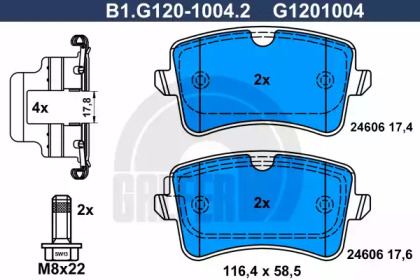 Комплект тормозных колодок GALFER B1.G120-1004.2