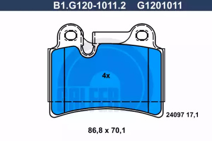 Комплект тормозных колодок GALFER B1.G120-1011.2