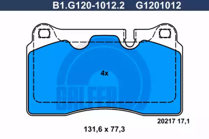 Комплект тормозных колодок GALFER B1.G120-1012.2