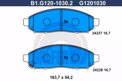 Комплект тормозных колодок GALFER B1.G120-1030.2