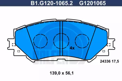 Комплект тормозных колодок GALFER B1.G120-1065.2