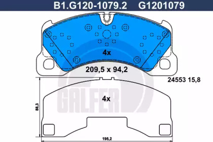 Комплект тормозных колодок GALFER B1.G120-1079.2