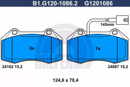 Комплект тормозных колодок GALFER B1.G120-1086.2