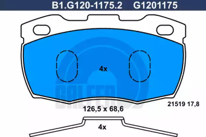 Комплект тормозных колодок GALFER B1.G120-1175.2