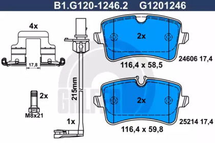 Комплект тормозных колодок GALFER B1.G120-1246.2