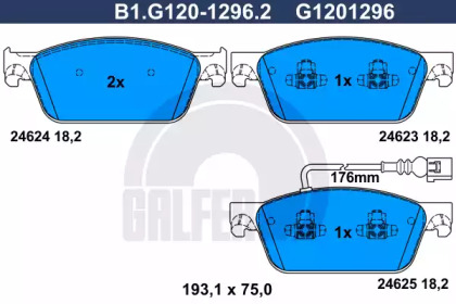 Комплект тормозных колодок GALFER B1.G120-1296.2