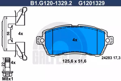 Комплект тормозных колодок GALFER B1.G120-1329.2