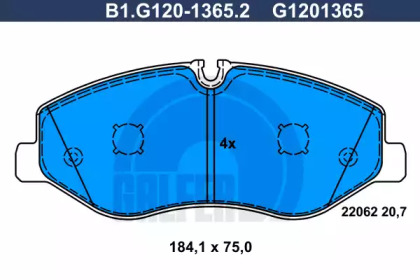 Комплект тормозных колодок GALFER B1.G120-1365.2