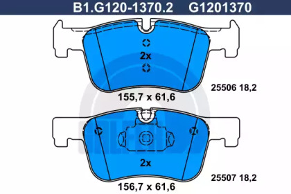 Комплект тормозных колодок GALFER B1.G120-1370.2