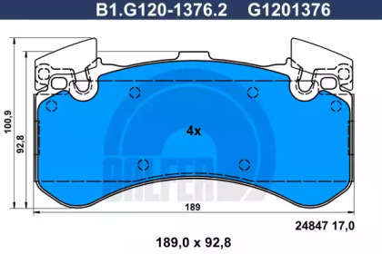 Комплект тормозных колодок GALFER B1.G120-1376.2