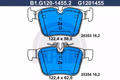 Комплект тормозных колодок GALFER B1.G120-1455.2