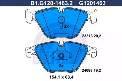 Комплект тормозных колодок GALFER B1.G120-1463.2