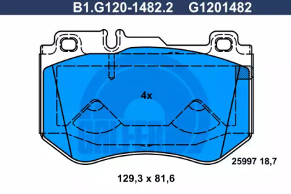 Комплект тормозных колодок GALFER B1.G120-1482.2