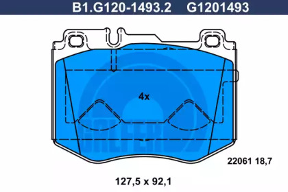 Комплект тормозных колодок GALFER B1.G120-1493.2