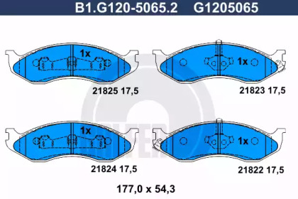 Комплект тормозных колодок GALFER B1.G120-5065.2