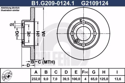 Тормозной диск GALFER B1.G209-0124.1