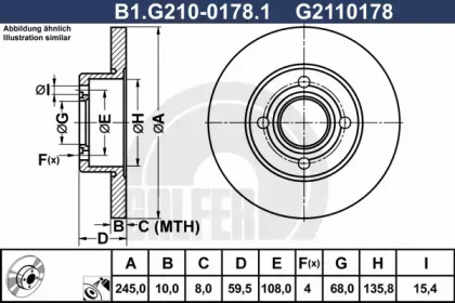 Тормозной диск GALFER B1.G210-0178.1