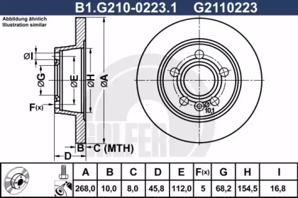 Тормозной диск GALFER B1.G210-0223.1