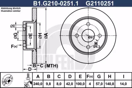 Тормозной диск GALFER B1.G210-0251.1