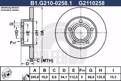 Тормозной диск GALFER B1.G210-0258.1