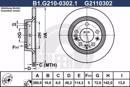 Тормозной диск GALFER B1.G210-0302.1