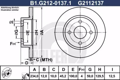 Тормозной диск GALFER B1.G212-0137.1