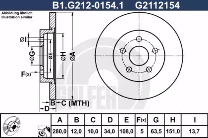 Тормозной диск GALFER B1.G212-0154.1