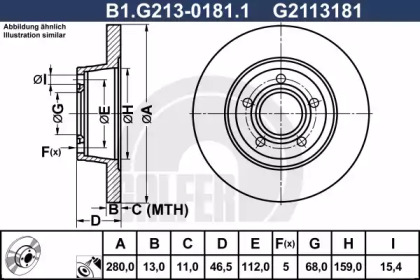 Тормозной диск GALFER B1.G213-0181.1