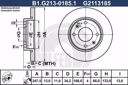 Тормозной диск GALFER B1.G213-0185.1