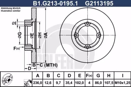 Тормозной диск GALFER B1.G213-0195.1