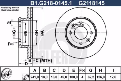 Тормозной диск GALFER B1.G218-0145.1