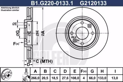 Тормозной диск GALFER B1.G220-0133.1