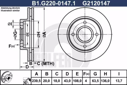 Тормозной диск GALFER B1.G220-0147.1