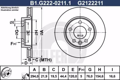 Тормозной диск GALFER B1.G222-0211.1