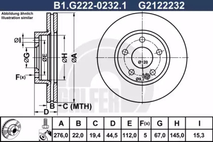 Тормозной диск GALFER B1.G222-0232.1