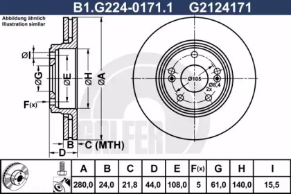 Тормозной диск GALFER B1.G224-0171.1