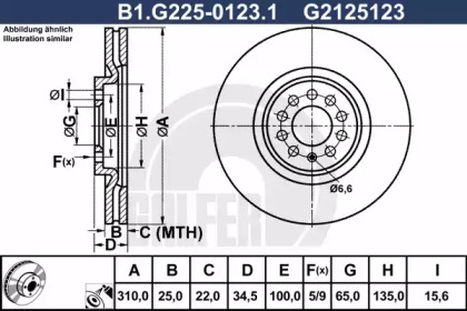 Тормозной диск GALFER B1.G225-0123.1