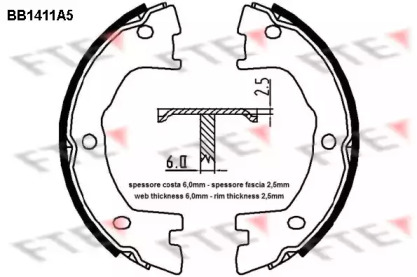 Комлект тормозных накладок FTE BB1411A5