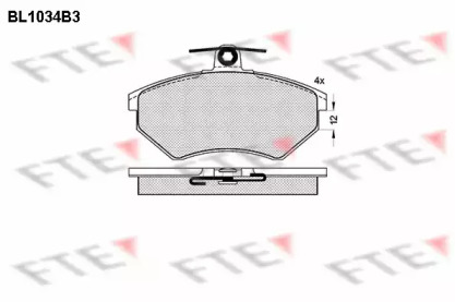 Комплект тормозных колодок FTE BL1034B3