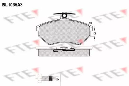 Комплект тормозных колодок FTE BL1035A3