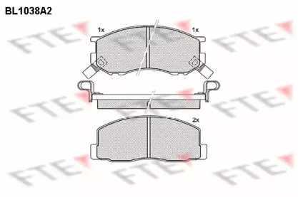 Комплект тормозных колодок, дисковый тормоз FTE BL1038A2