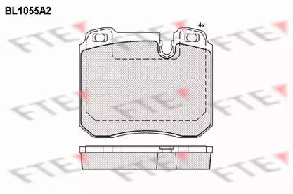 Комплект тормозных колодок FTE BL1055A2