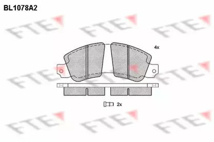 Комплект тормозных колодок FTE BL1078A2