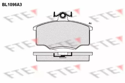 Комплект тормозных колодок FTE BL1096A3