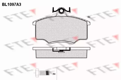 Комплект тормозных колодок FTE BL1097A3