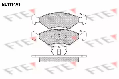 Комплект тормозных колодок FTE BL1114A1