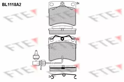 Комплект тормозных колодок FTE BL1118A2